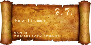 Herz Tihamér névjegykártya